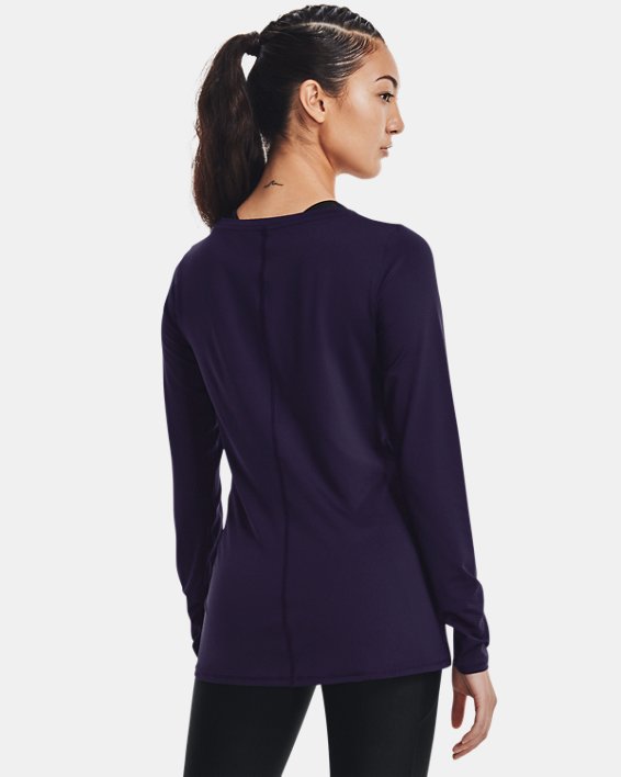 Women's HeatGear® Armour Long Sleeve, Purple, pdpMainDesktop image number 1